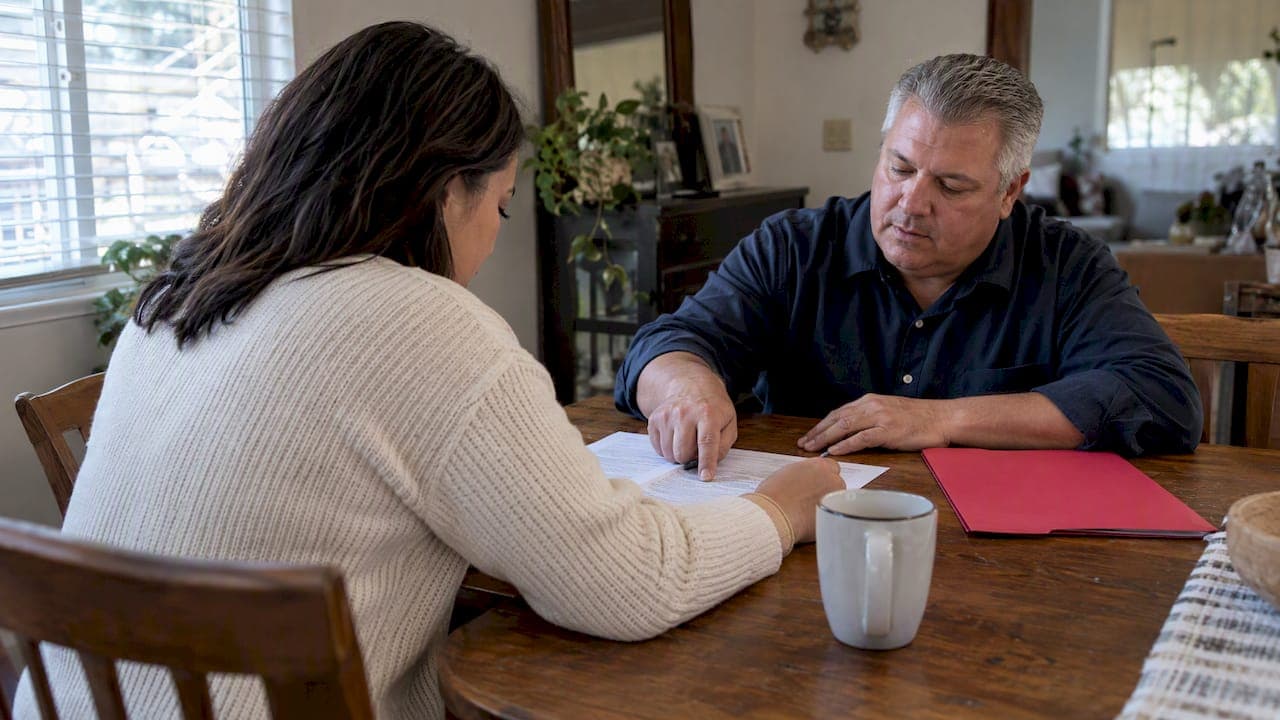 Buyer and agent reviewing appraisal gap commitment